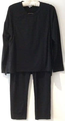 STYLISH MUM BLACK MATERNITY/NURSING PYJAMA SET LOUNGEWEAR SIZE 12