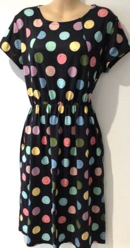 STYLISH MUM BLACK SPOTTY NURSING TUNIC DRESS NEW SIZE 10