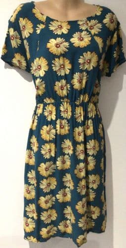 STYLISH MUM BLUE SUNFLOWER NURSING TUNIC DRESS SIZE 20