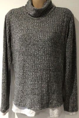 STYLISH MUM GREY ROLL NECK NURSING JUMPER SIZE 10