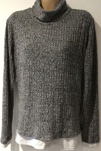 STYLISH MUM GREY ROLL NECK NURSING JUMPER SIZE 10
