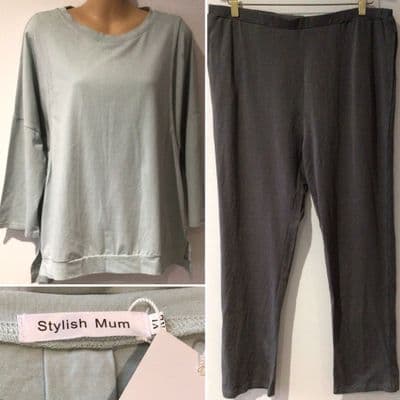 STYLISH MUM MATERNITY/NURSING PYJAMA SET LOUNGEWEAR BNWT XL 14/16