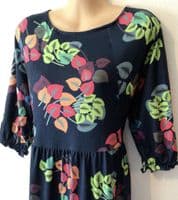 STYLISH MUM NAVY TROPICAL PRINT MATERNITY & NURSING DRESS SIZE 18