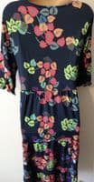 STYLISH MUM NAVY TROPICAL PRINT MATERNITY & NURSING DRESS SIZE 18