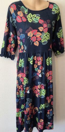 STYLISH MUM NAVY TROPICAL PRINT MATERNITY & NURSING DRESS SIZE 20