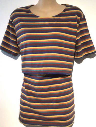 STYLISH MUM STRIPE NURSING T-SHIRT TOP SIZE 16