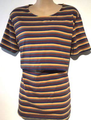 STYLISH MUM STRIPED NURSING T-SHIRT TOP SIZE 10