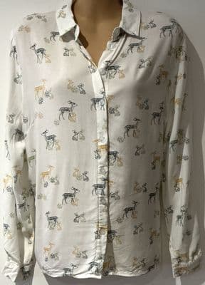 SUGARHILL WHITE DEER BUTTON SHIRT SIZE 12