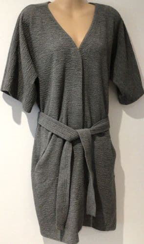 SWEATY BETTY GREY KATANA ZIP FRONT DRESS SIZE M 12/14