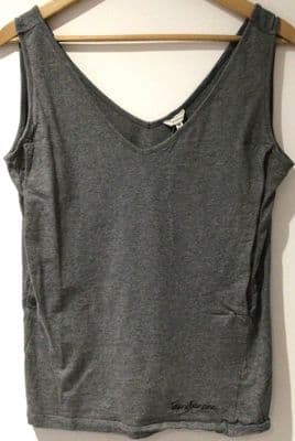 TAJINEBANANE GREY POPPER NURSING VEST TOP SIZE M 12