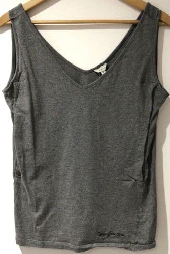 TAJINEBANANE GREY POPPER NURSING VEST TOP SIZE M 12