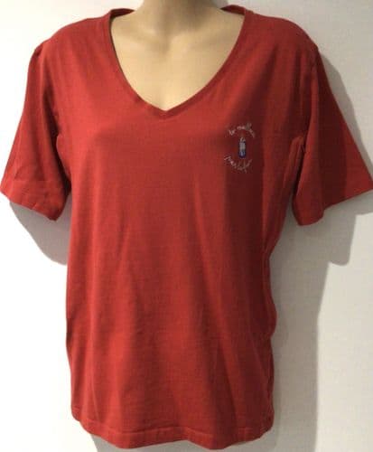 TAJINEBANANE RED EMBROIDERED T-SHIRT TOP SIZE M 12-14