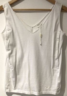 TAJINEBANANE WHITE POPPER NURSING VEST TOP SIZE M 12