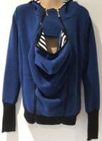 TEAL BLUE HOODED BABY WEARING CARRIER JACKET COAT SIZE L 14