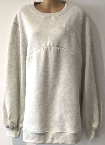THE MUM COLLECTIVE OATMEAL NURSING ZIP SWEATSHIRT TOP NEW SIZE L 14-18