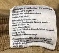 THE MUMSIE CARAMELA CORD STRETCH SLING BABY CARRIER DUNGAREES BNWT SIZE 22