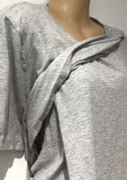 THREADBARE ASOS GREY WRAP MATERNITY/ NURSING TOP SIZE 16