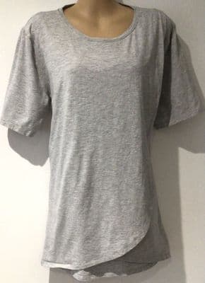 THREADBARE ASOS GREY WRAP MATERNITY/ NURSING TOP SIZE 16
