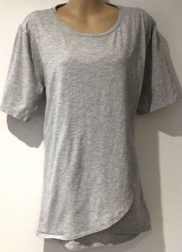THREADBARE ASOS GREY WRAP MATERNITY/ NURSING TOP SIZE 16