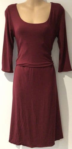 TIFFANY BURGUNDY MATERNITY/NURSING JERSEY MIDI DRESS SIZE 1 6/8