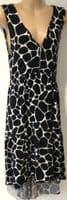 TILBEA BLACK/IVORY ZIP MATERNITY/NURSING DRESS SIZE M 10/12