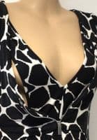 TILBEA BLACK/IVORY ZIP MATERNITY/NURSING DRESS SIZE M 10/12