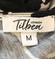 TILBEA BLACK/IVORY ZIP MATERNITY/NURSING DRESS SIZE M 10/12