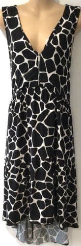 TILBEA BLACK/IVORY ZIP MATERNITY/NURSING DRESS SIZE M 10/12