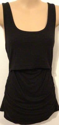 TILBEA BLACK STRETCH BREASTFEEDING VEST TOP SIZE M/12