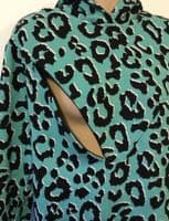 TILBEA MINT GREEN NURSING LEOPARD SWEATER HOODIE DRESS SIZE S 10-12