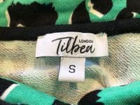 TILBEA MINT GREEN NURSING LEOPARD SWEATER HOODIE DRESS SIZE S 10-12