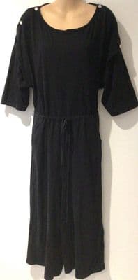 TILBEA ORGANIC BLACK POPPER FRONT MATERNITY & NURSING CROP JUMPSUIT SIZE L 14/16