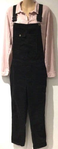 TOPSHOP BLACK DENIM DUNGAREES SIZE 30/12