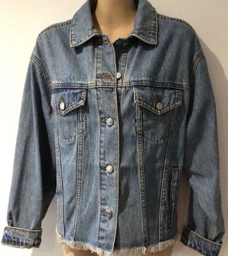 TOPSHOP DENIM BUTTON JACKET SIZE 12