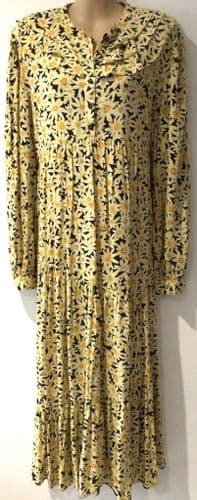TOPSHOP MATERNITY YELLOW DAISY PRINT MIDI SHIRT DRESS BNWT SIZE 12