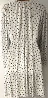 TOPSHOP WHITE PLISSE SPOTTY WRAP LONG SLEEVED DRESS SIZE 12