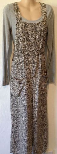 TU BEIGE ANIMAL PRINT WIDE LEG DUNGAREES BNWT SIZE 18