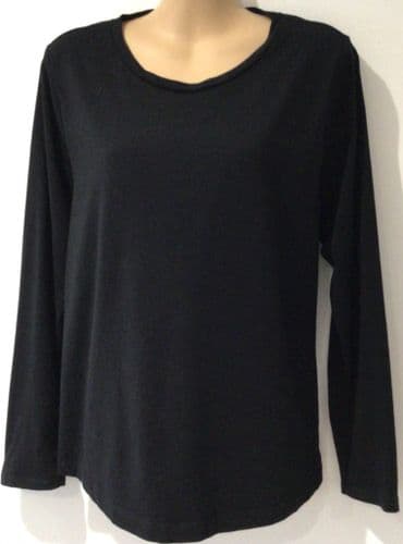 TU BLACK LONG SLEEVED NURSING JERSEY TOP SIZE 14