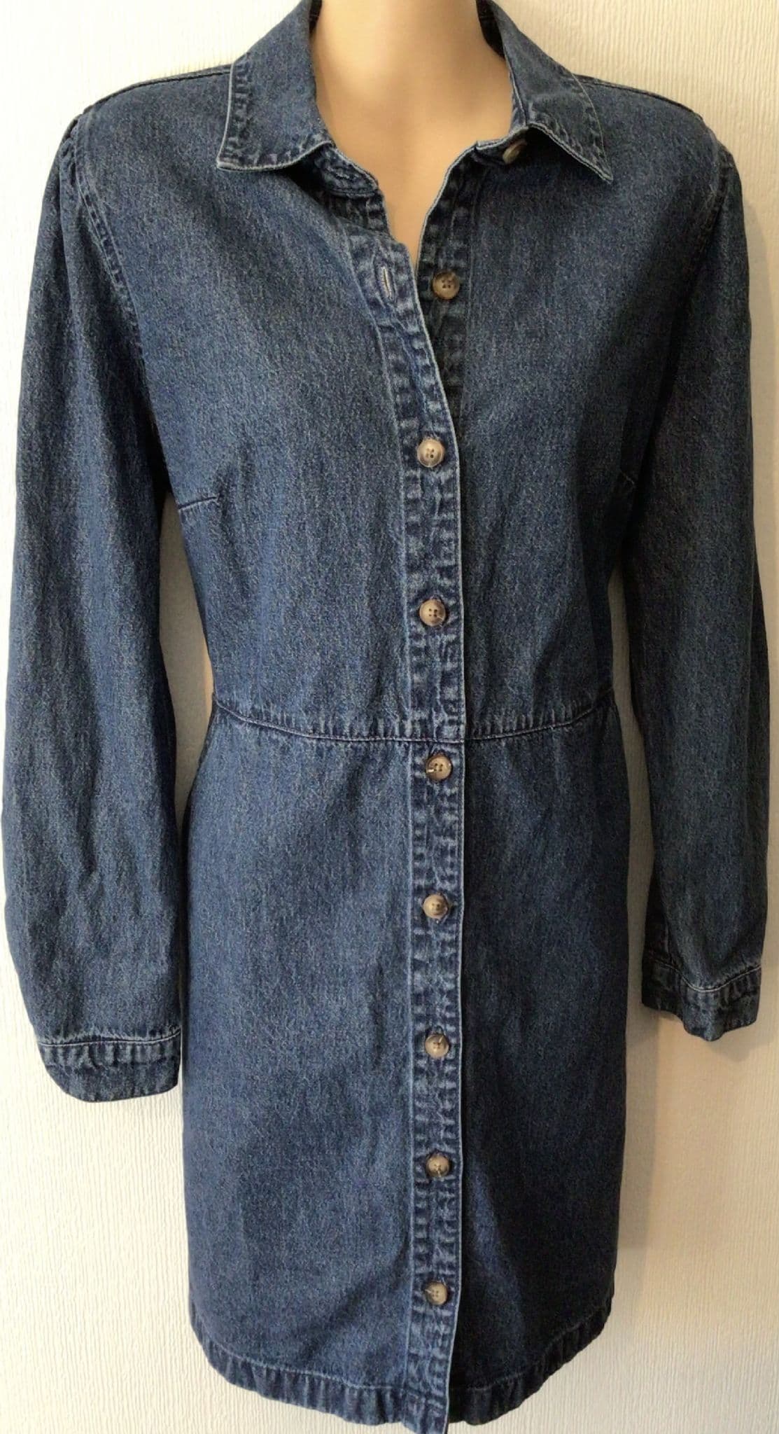 TU BLUE DENIM BUTTON SHIRT DRESS NEW SIZE 10