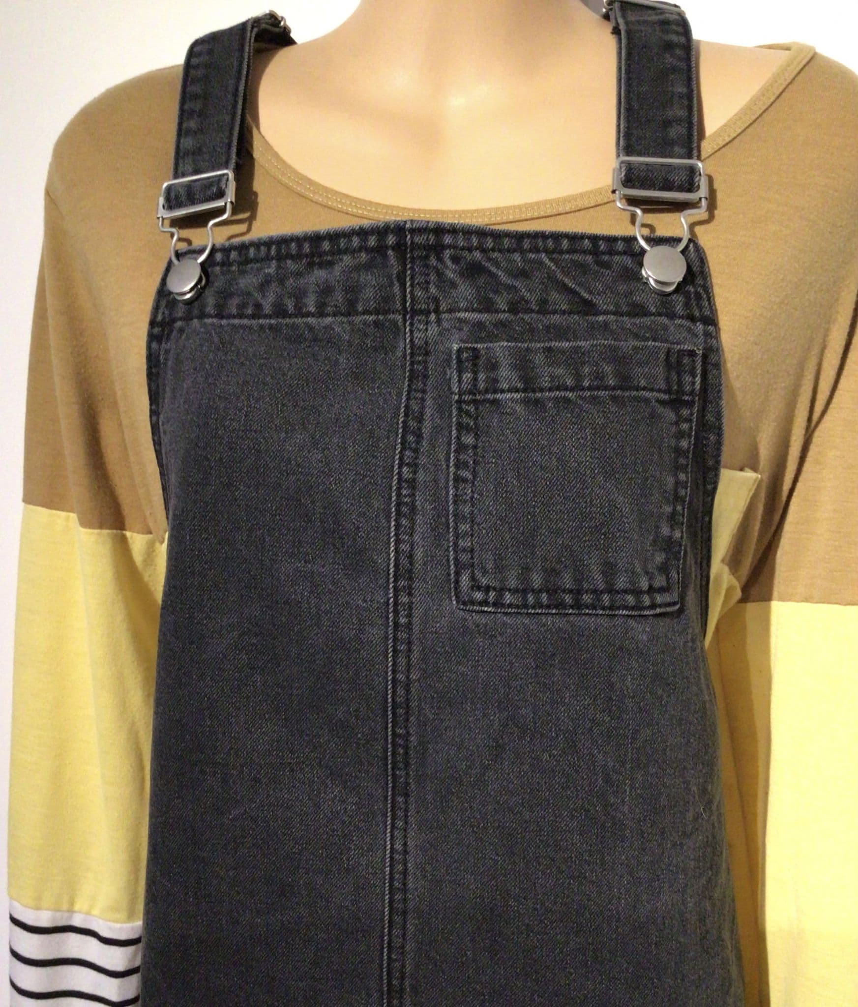 tu denim pinafore dress TU CHARCOAL DENIM PINAFORE/DUNGAREE DRESS SIZE 14