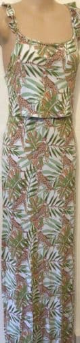TU GREEN/WHITE LEOPARD JERSEY MAXI NURSING DRESS NEW SIZE 20