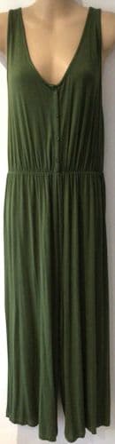 TU MATERNITY KHAKI BUTTON CROP LEG JUMPSUIT NEW SIZE 14