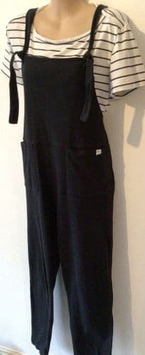 TURTLE DOVE BLACK ORGANIC JUMPSUIT/DUNGAREES SIZE 2 12-18
