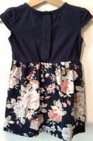 TWINNING SET JUNO JACKS NAVY FLORAL MAXI SLEEVELESS NURSING DRESS SIZE 16 + BABY DRESS 18M