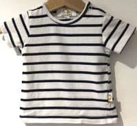 TWINNING SET JUNO JACKS NAVY/WHITE STRIPE JERSEY NURSING TOP SIZE 20 + BABY TOP 3M
