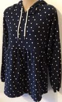 TWINNING SET NAVY SPOTTY ZIP NURSING HOODIE L 16/18 & 0-6 MONTHS