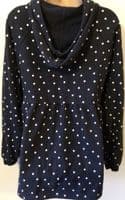 TWINNING SET NAVY SPOTTY ZIP NURSING HOODIE L 16/18 & 0-6 MONTHS