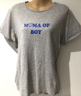 VERTBAUDET GREY MAMA OF BOY ZIP NURSING T-SHIRT TOP SIZE 14/16
