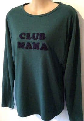 VERTBAUDET MAMA GREEN LONG SLEEVED NURSING TOP SIZE 10-12