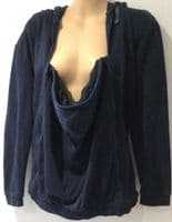 VERTBAUDET NAVY BABY WEARING ZIP HOODIE JACKET SIZE 10-12
